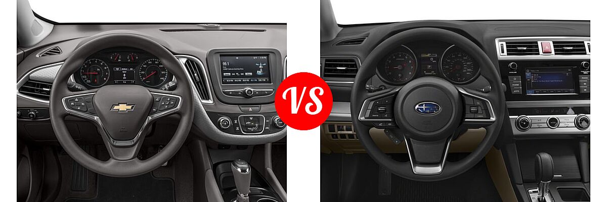 2018 Chevrolet Malibu Sedan L / LS vs. 2018 Subaru Legacy Sedan 2.5i - Dashboard Comparison