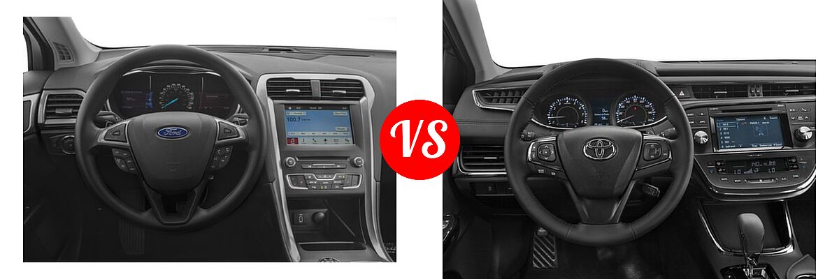 2018 Ford Fusion Sedan SE vs. 2018 Toyota Avalon Sedan Touring / XLE / XLE Plus / XLE Premium - Dashboard Comparison