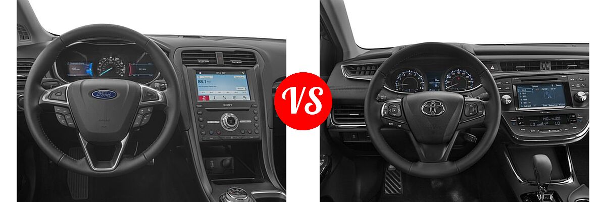 2018 Ford Fusion Sedan Titanium vs. 2018 Toyota Avalon Sedan Touring / XLE / XLE Plus / XLE Premium - Dashboard Comparison