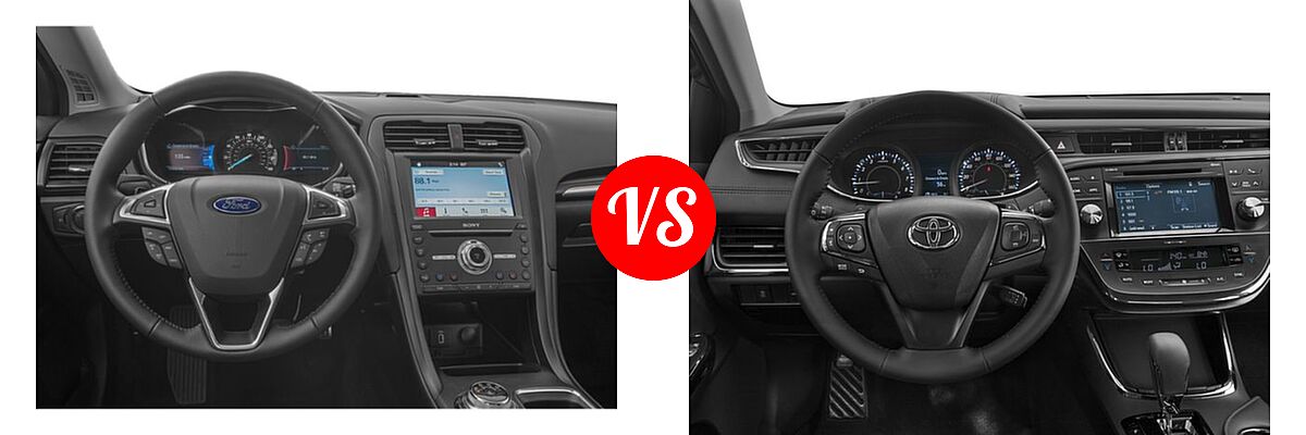 2018 Ford Fusion Sedan Titanium vs. 2018 Toyota Avalon Sedan Touring / XLE / XLE Plus / XLE Premium - Dashboard Comparison