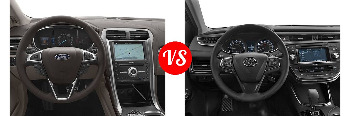 2018 Ford Fusion Sedan Platinum vs. 2018 Toyota Avalon Sedan Touring / XLE / XLE Plus / XLE Premium - Dashboard Comparison