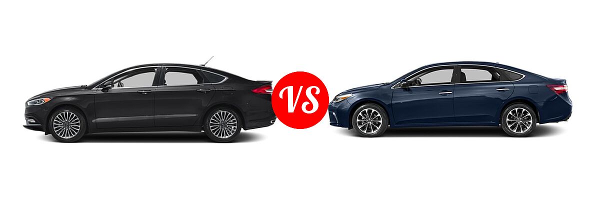 2018 Ford Fusion Sedan Titanium vs. 2018 Toyota Avalon Sedan Touring / XLE / XLE Plus / XLE Premium - Side Comparison