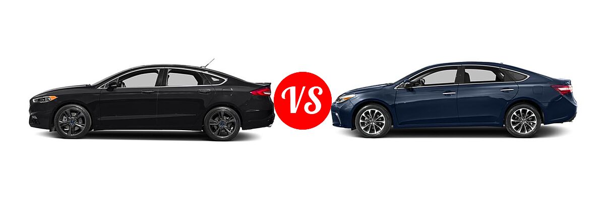 2018 Ford Fusion Sedan Sport vs. 2018 Toyota Avalon Sedan Touring / XLE / XLE Plus / XLE Premium - Side Comparison
