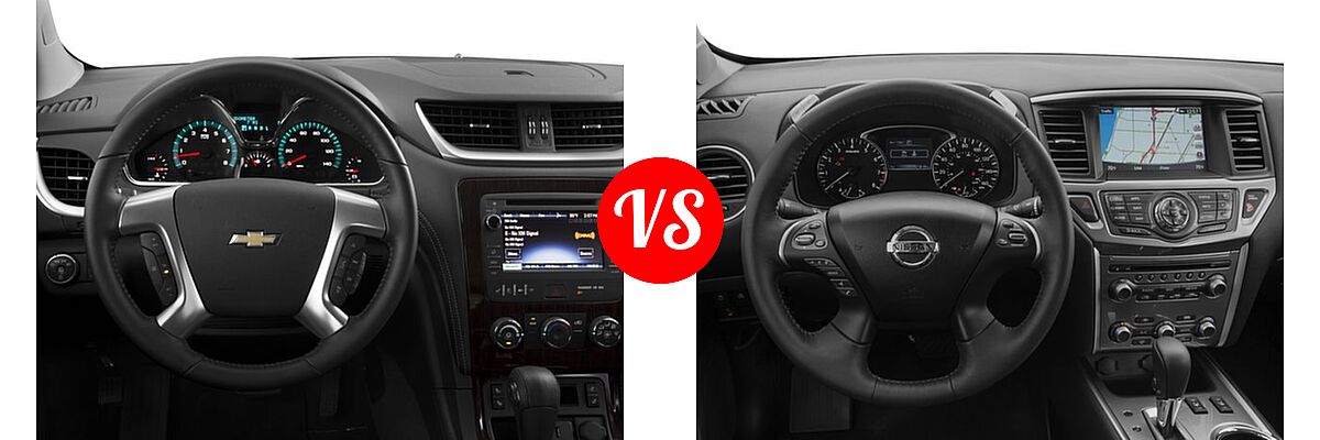 2017 Chevrolet Traverse SUV LT vs. 2017 Nissan Pathfinder SUV SL / SV - Dashboard Comparison