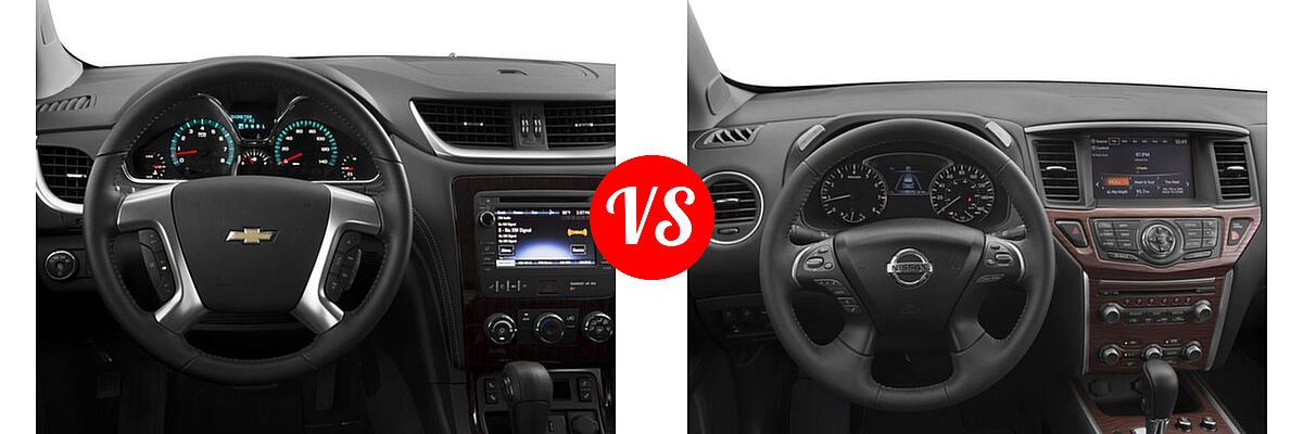 2017 Chevrolet Traverse SUV LT vs. 2017 Nissan Pathfinder SUV Platinum - Dashboard Comparison