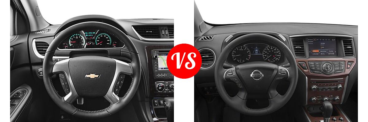 2017 Chevrolet Traverse SUV LT vs. 2017 Nissan Pathfinder SUV Platinum - Dashboard Comparison