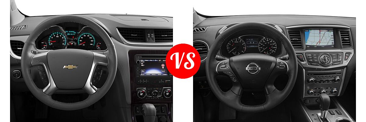 2017 Chevrolet Traverse SUV Premier vs. 2017 Nissan Pathfinder SUV SL / SV - Dashboard Comparison
