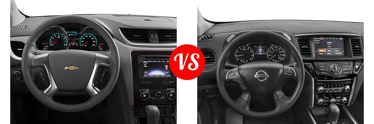 2017 Chevrolet Traverse SUV Premier vs. 2017 Nissan Pathfinder SUV S - Dashboard Comparison