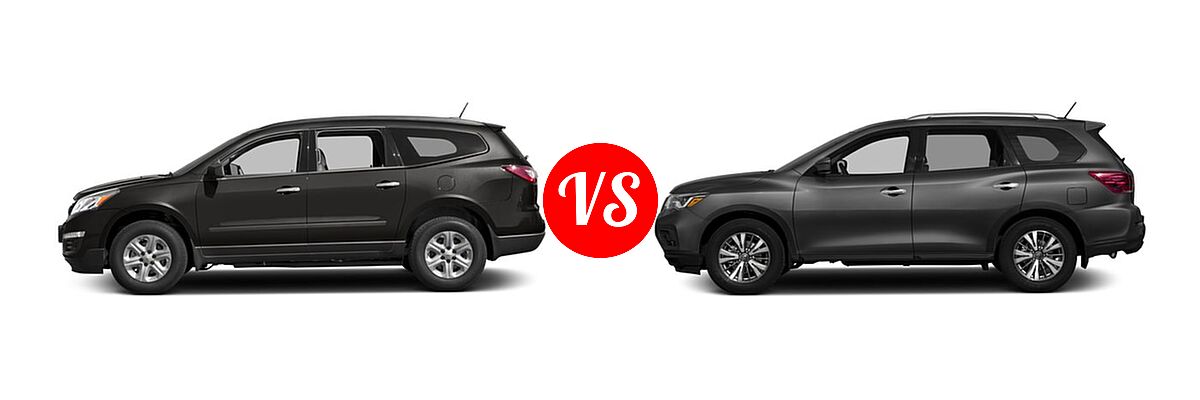 2017 Chevrolet Traverse SUV LS vs. 2017 Nissan Pathfinder SUV S - Side Comparison