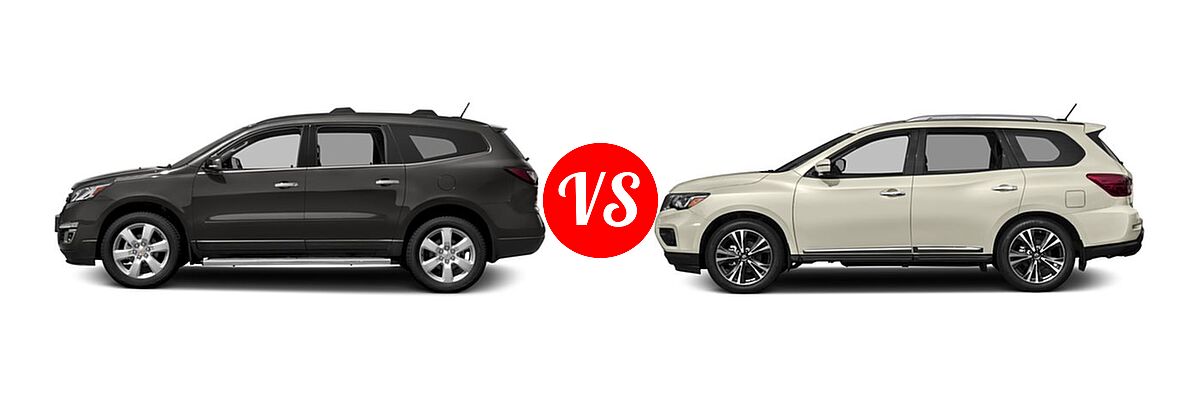 2017 Chevrolet Traverse SUV LT vs. 2017 Nissan Pathfinder SUV Platinum - Side Comparison