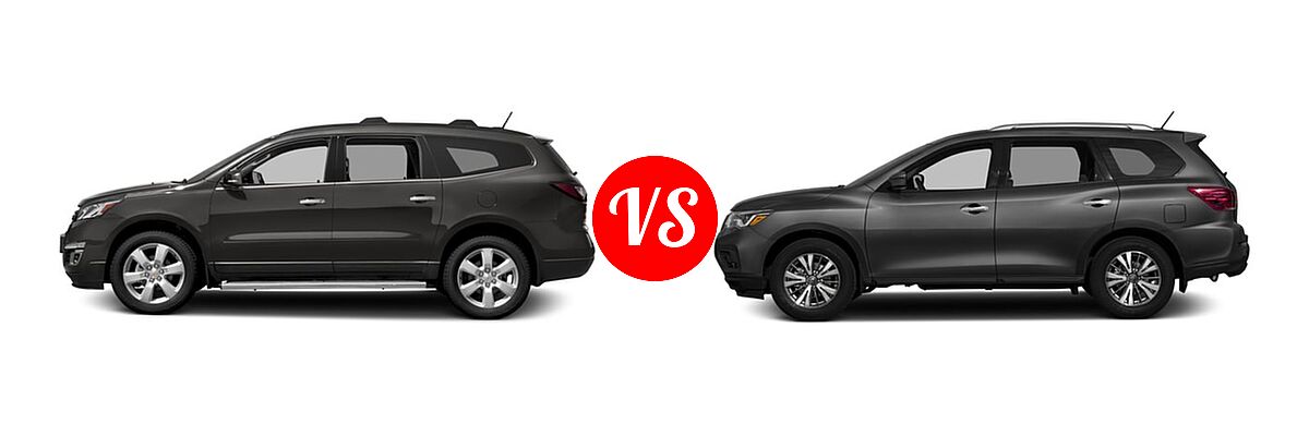 2017 Chevrolet Traverse SUV LT vs. 2017 Nissan Pathfinder SUV S - Side Comparison