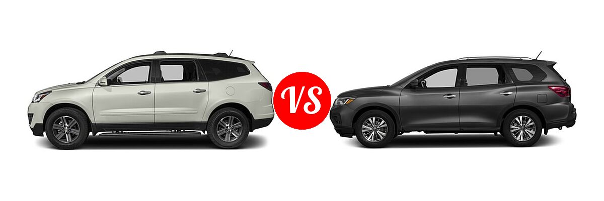 2017 Chevrolet Traverse SUV LT vs. 2017 Nissan Pathfinder SUV S - Side Comparison