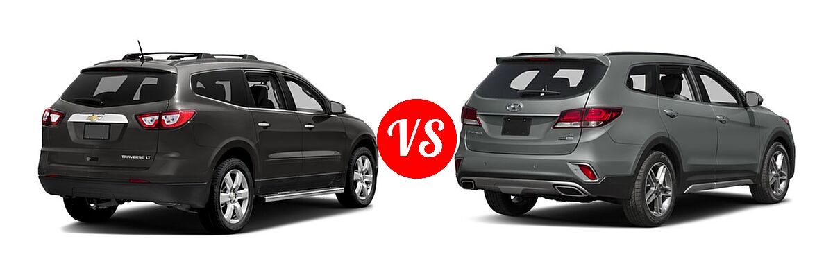 2017 Chevrolet Traverse SUV LT vs. 2017 Hyundai Santa Fe SUV Limited Ultimate - Rear Right Comparison