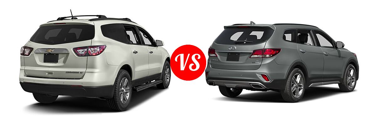2017 Chevrolet Traverse SUV LT vs. 2017 Hyundai Santa Fe SUV Limited Ultimate - Rear Right Comparison