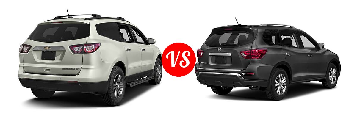 2017 Chevrolet Traverse SUV LT vs. 2017 Nissan Pathfinder SUV S - Rear Right Comparison