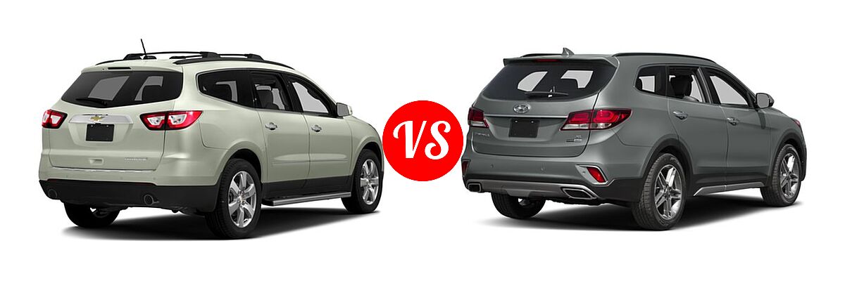 2017 Chevrolet Traverse SUV Premier vs. 2017 Hyundai Santa Fe SUV Limited Ultimate - Rear Right Comparison