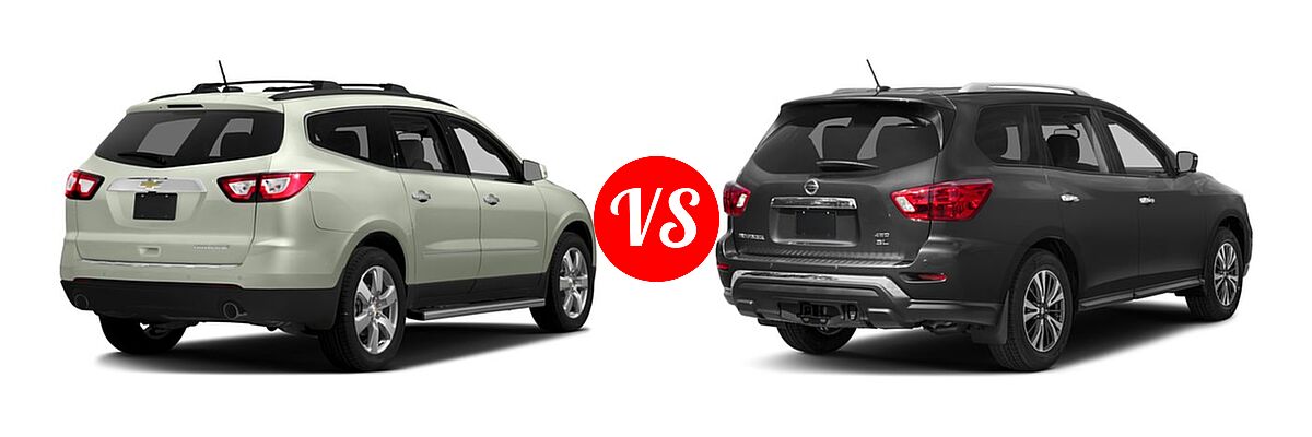 2017 Chevrolet Traverse SUV Premier vs. 2017 Nissan Pathfinder SUV SL / SV - Rear Right Comparison