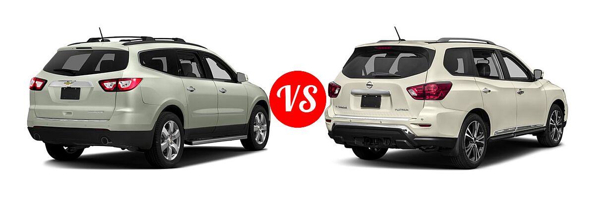 2017 Chevrolet Traverse SUV Premier vs. 2017 Nissan Pathfinder SUV Platinum - Rear Right Comparison