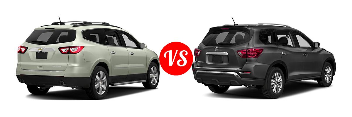 2017 Chevrolet Traverse SUV Premier vs. 2017 Nissan Pathfinder SUV S - Rear Right Comparison