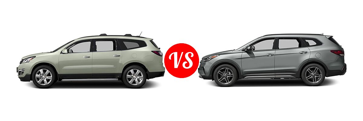 2017 Chevrolet Traverse SUV Premier vs. 2017 Hyundai Santa Fe SUV Limited Ultimate - Side Comparison