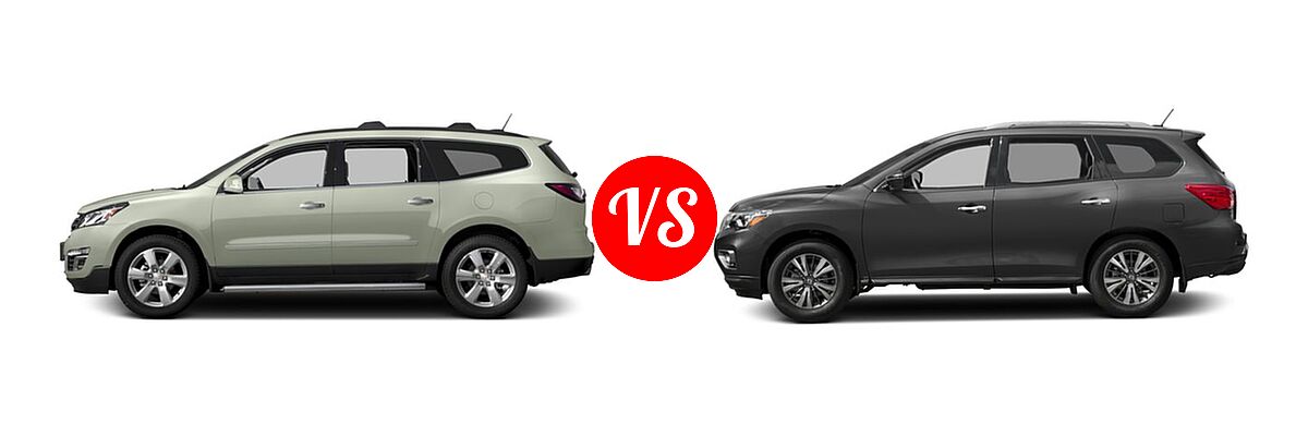 2017 Chevrolet Traverse SUV Premier vs. 2017 Nissan Pathfinder SUV SL / SV - Side Comparison