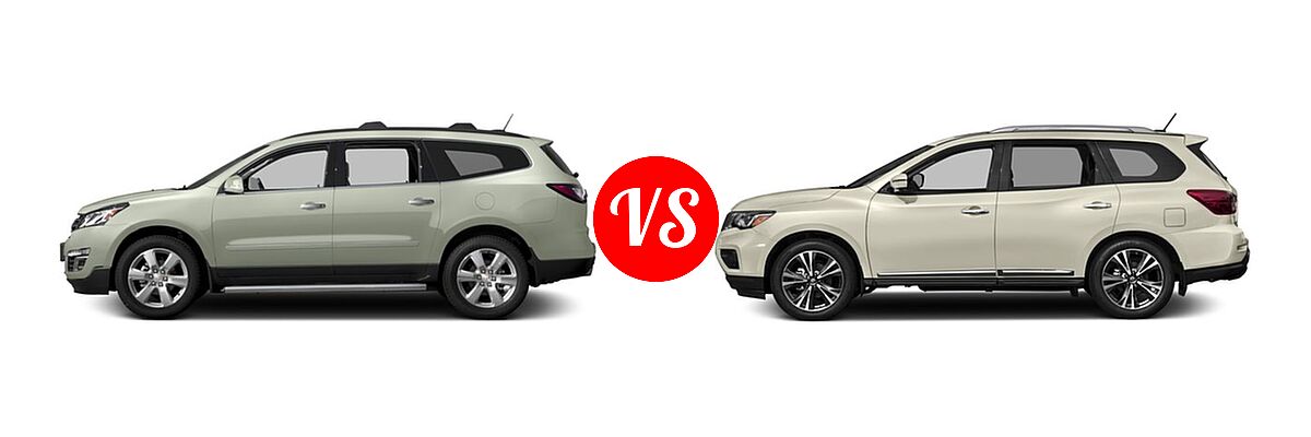 2017 Chevrolet Traverse SUV Premier vs. 2017 Nissan Pathfinder SUV Platinum - Side Comparison
