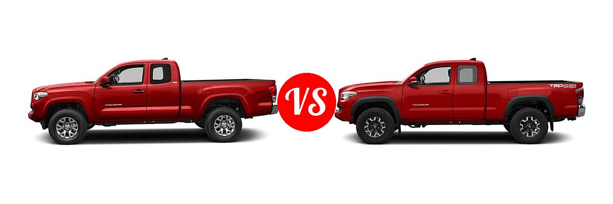 2016 Toyota Tacoma Pickup SR5 vs. 2016 Toyota Tacoma Pickup TRD Off Road - Side Comparison