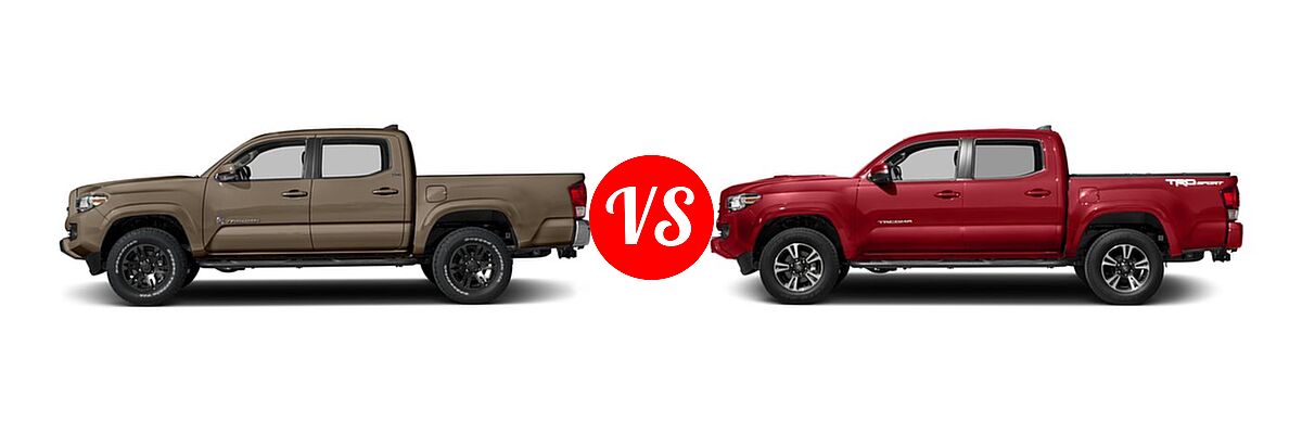 2016 Toyota Tacoma Pickup SR5 vs. 2016 Toyota Tacoma Pickup TRD Sport - Side Comparison
