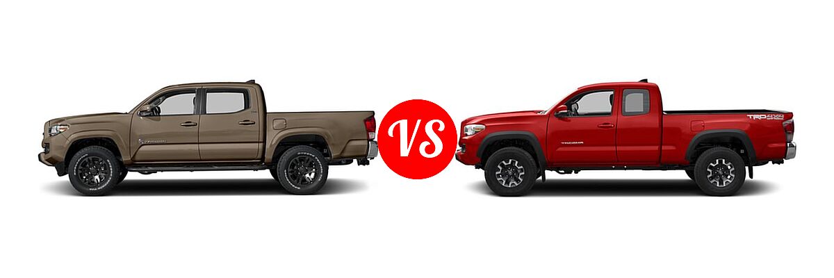2016 Toyota Tacoma Pickup SR5 vs. 2016 Toyota Tacoma Pickup TRD Off Road - Side Comparison