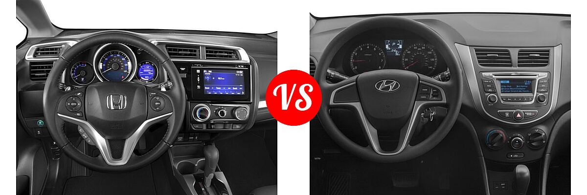 2017 Honda Fit Hatchback EX-L vs. 2017 Hyundai Accent Hatchback SE - Dashboard Comparison