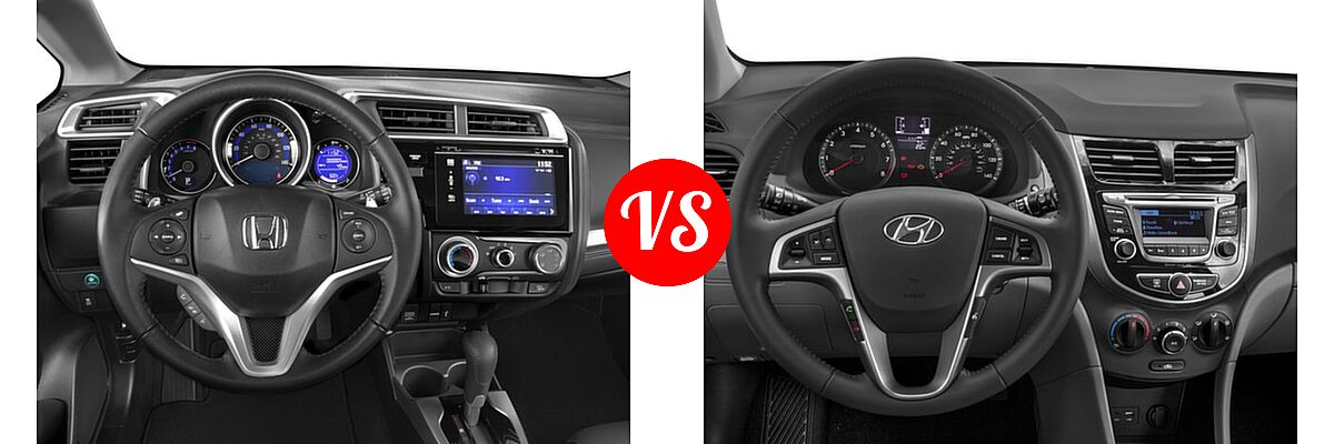 2017 Honda Fit Hatchback EX-L vs. 2017 Hyundai Accent Hatchback Sport - Dashboard Comparison