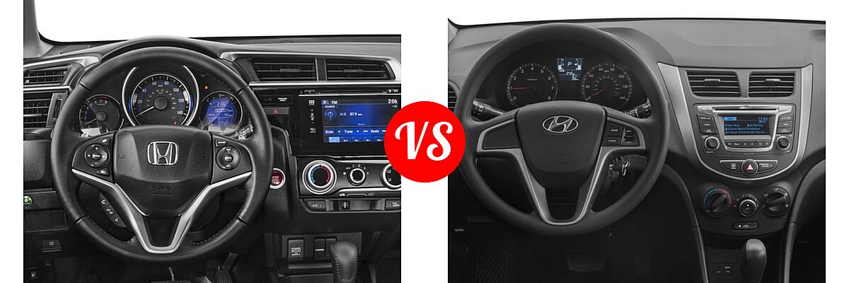 2017 Honda Fit Hatchback EX-L vs. 2017 Hyundai Accent Hatchback SE - Dashboard Comparison
