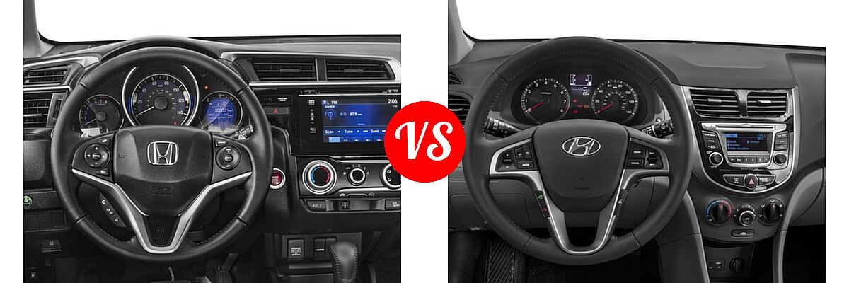 2017 Honda Fit Hatchback EX-L vs. 2017 Hyundai Accent Hatchback Sport - Dashboard Comparison