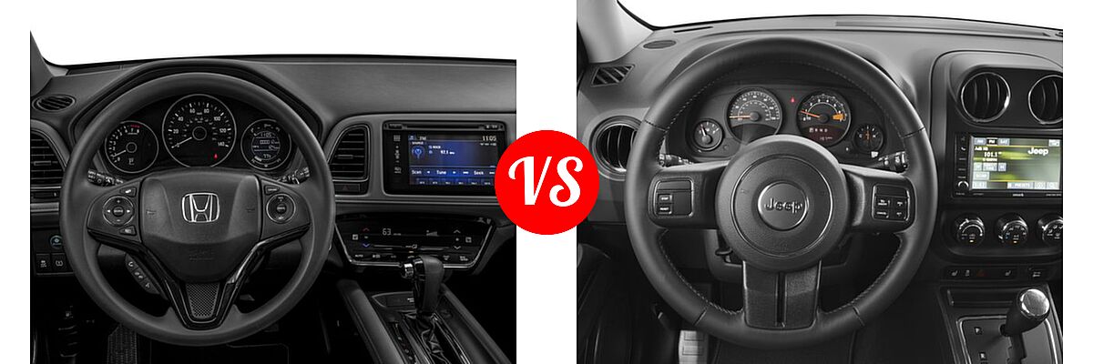 2017 Honda HR-V SUV EX vs. 2017 Jeep Patriot SUV High Altitude / Latitude - Dashboard Comparison
