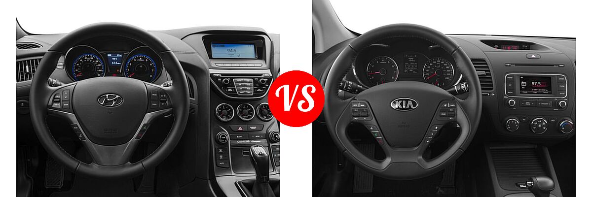 2016 Hyundai Genesis Coupe Coupe 3.8L R-Spec / 3.8L Ultimate vs. 2016 Kia Forte Coupe EX / SX - Dashboard Comparison