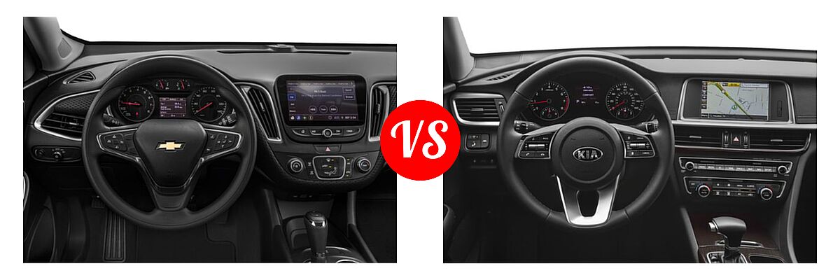 2019 Chevrolet Malibu Sedan L / LS vs. 2019 Kia Optima Sedan EX - Dashboard Comparison