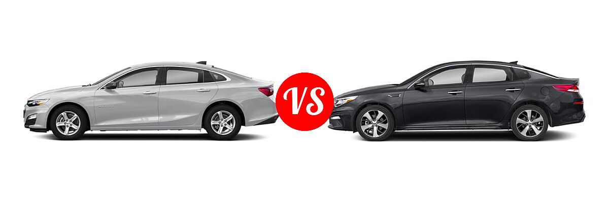 2019 Chevrolet Malibu Sedan L / LS vs. 2019 Kia Optima Sedan LX - Side Comparison