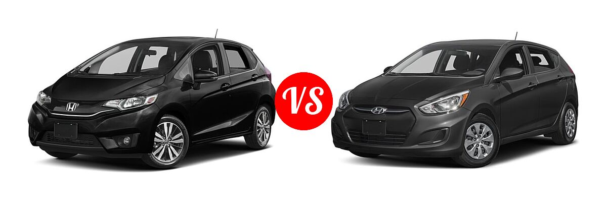 2017 Honda Fit Hatchback EX-L vs. 2017 Hyundai Accent Hatchback SE - Front Left Comparison
