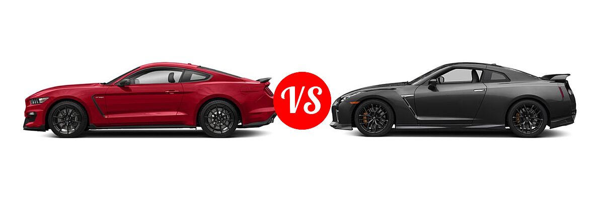 2018 Ford Shelby GT350 Coupe Shelby GT350 vs. 2018 Nissan GT-R Coupe Premium / Pure / Track Edition - Side Comparison
