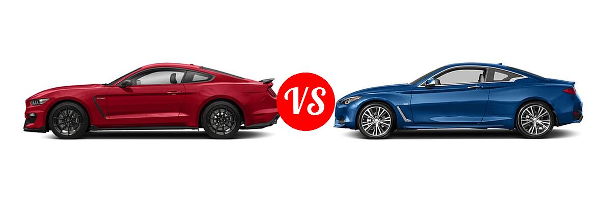 2018 Ford Shelby GT350 Coupe Shelby GT350 vs. 2018 Infiniti Q60 RED SPORT 400 Coupe RED SPORT 400 - Side Comparison