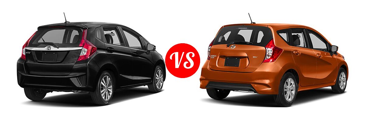 2017 Honda Fit Hatchback EX-L vs. 2017 Nissan Versa Note Hatchback S Plus / SV - Rear Right Comparison