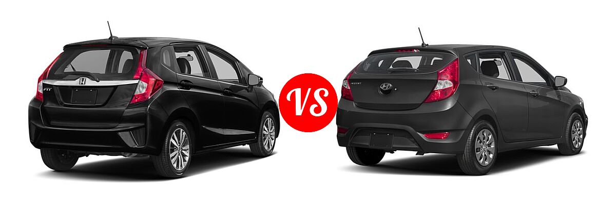 2017 Honda Fit Hatchback EX-L vs. 2017 Hyundai Accent Hatchback SE - Rear Right Comparison