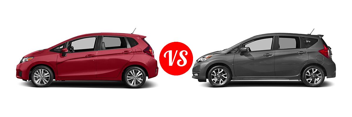 2017 Honda Fit Hatchback EX-L vs. 2017 Nissan Versa Note Hatchback SR - Side Comparison