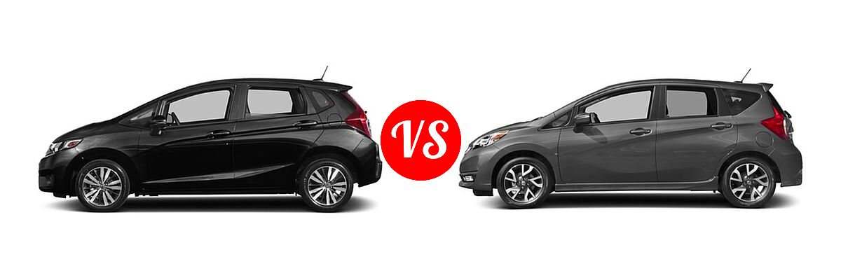 2017 Honda Fit Hatchback EX-L vs. 2017 Nissan Versa Note Hatchback SR - Side Comparison