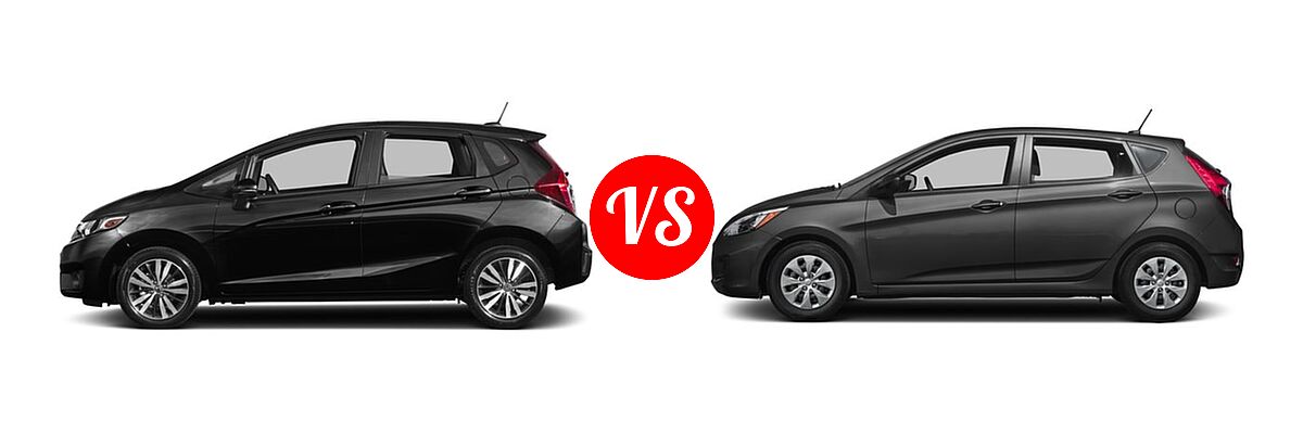 2017 Honda Fit Hatchback EX-L vs. 2017 Hyundai Accent Hatchback SE - Side Comparison