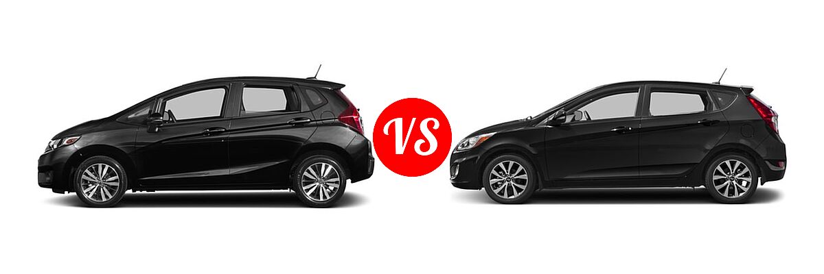 2017 Honda Fit Hatchback EX-L vs. 2017 Hyundai Accent Hatchback Sport - Side Comparison
