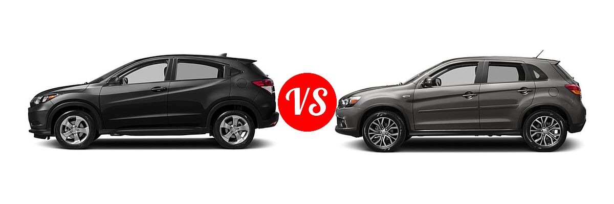2017 Honda HR-V SUV LX vs. 2017 Mitsubishi Outlander Sport SUV ES 2.0 / LE 2.0 / SE 2.4 - Side Comparison