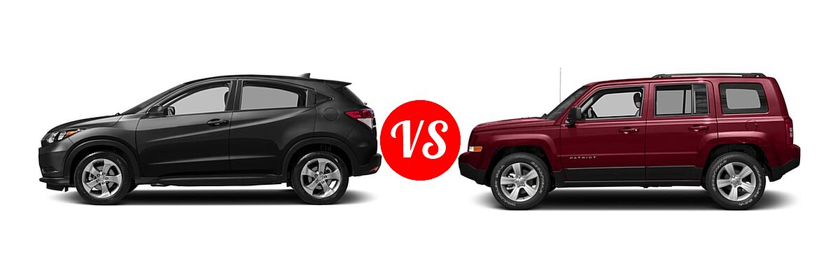 2017 Honda HR-V SUV LX vs. 2017 Jeep Patriot SUV 75th Anniversary Edition / Sport / Sport SE - Side Comparison