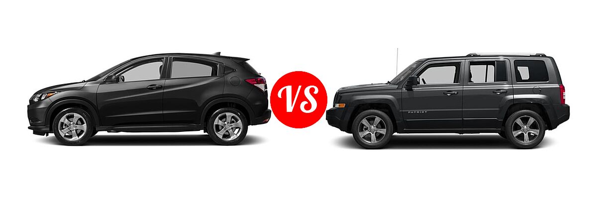 2017 Honda HR-V SUV LX vs. 2017 Jeep Patriot SUV High Altitude / Latitude - Side Comparison