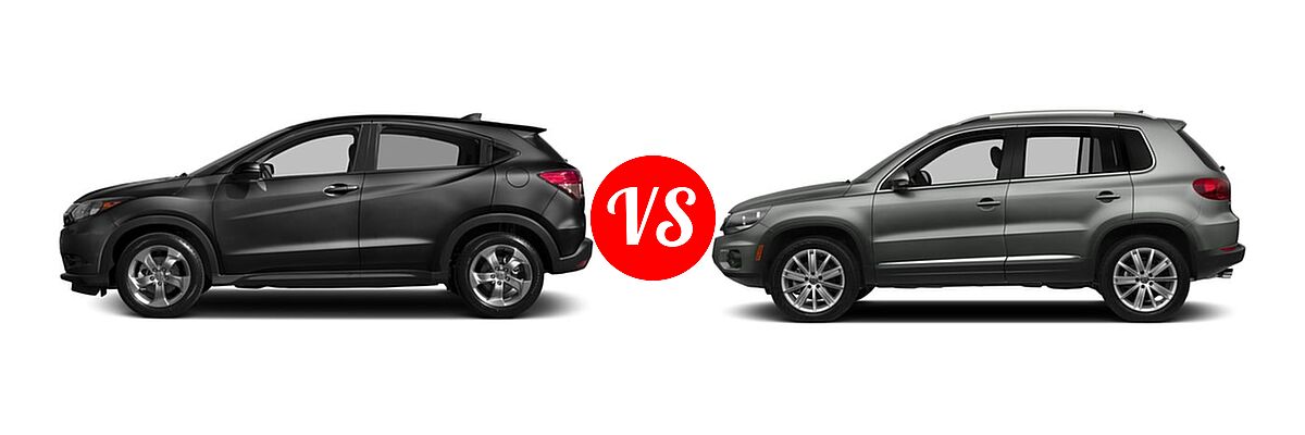 2017 Honda HR-V SUV EX vs. 2017 Volkswagen Tiguan Limited SUV 2.0T 4MOTION / 2.0T FWD - Side Comparison